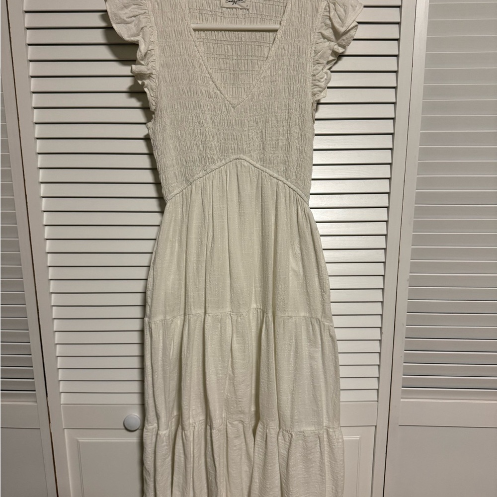Carly Jean Los Angeles Cream Puff Sleeve Midi Sundress